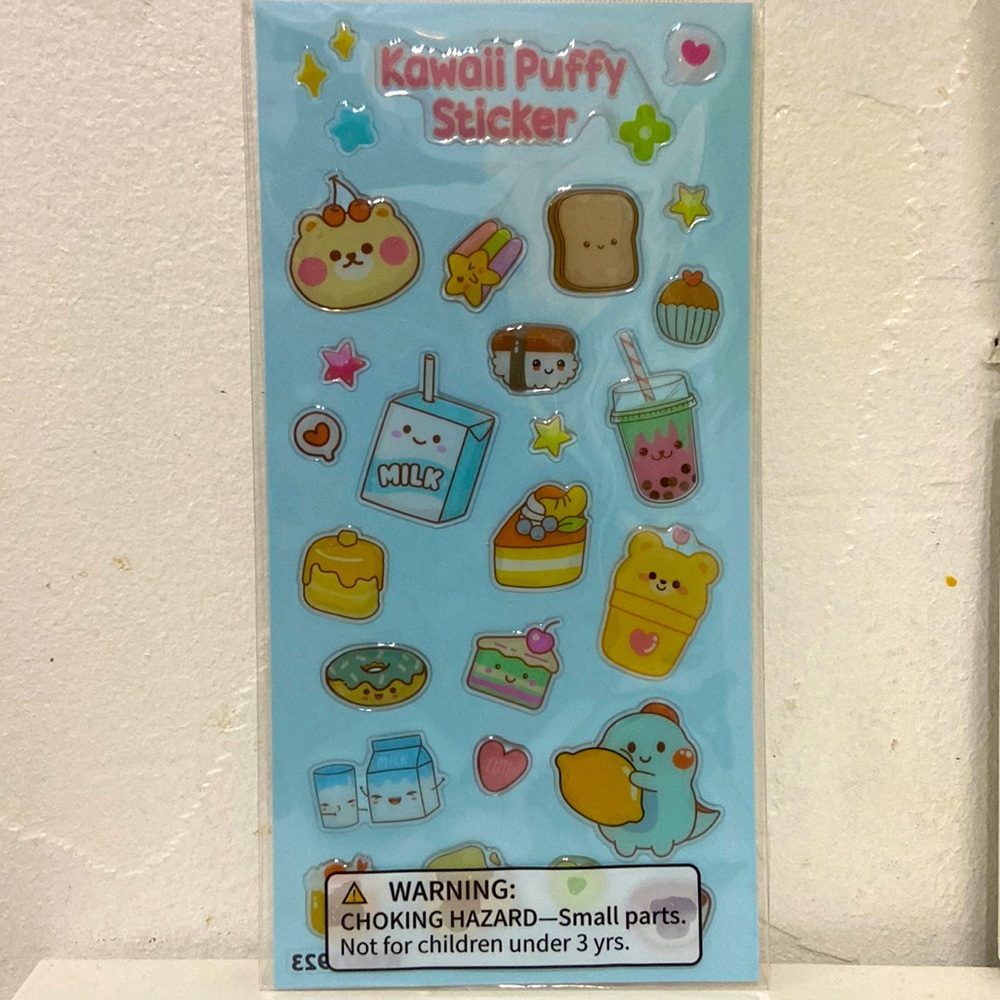 3 Sheets of Expoxy Puffy Stickers